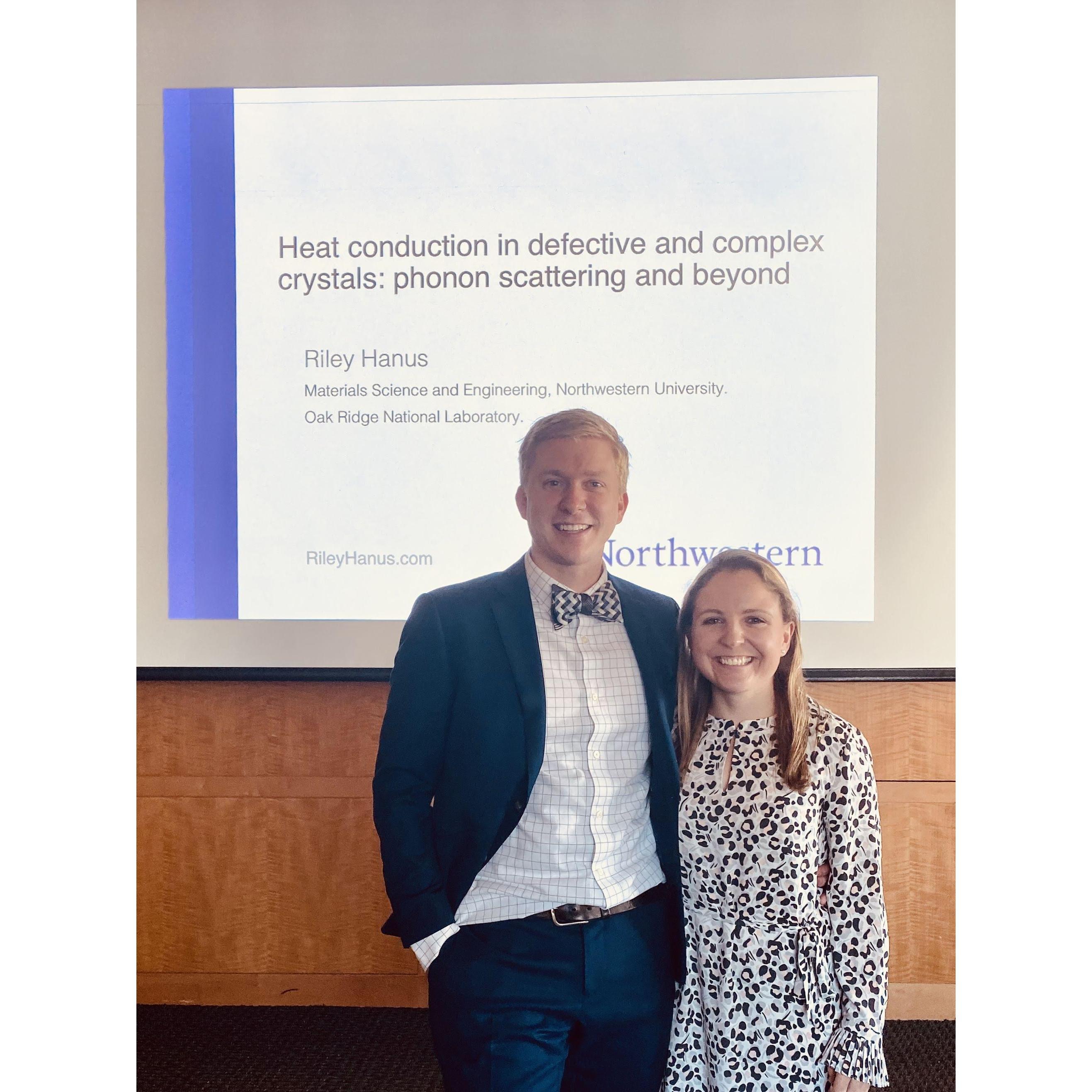 Dr. Riley's PhD defense at Northwestern.
