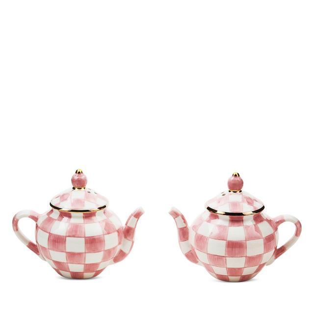 Mackenzie-Childs Rosy Check® Teapot Salt & Pepper Set