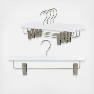 Clothing Hanger with Adjustable Clips, Set of 5