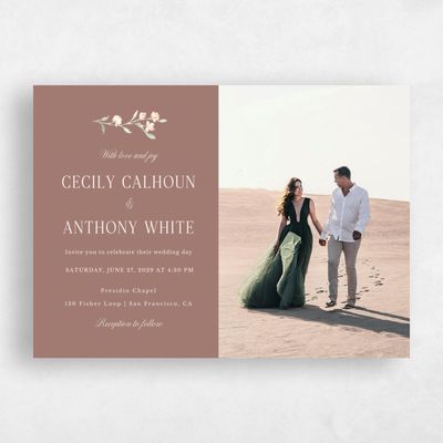 Chestnut, Brown Wedding Invitation - Bianca Photo