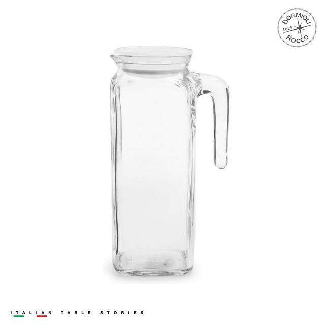 Bormioli Rocco Glass Co., Inc. - Bormioli Rocco Glass Frigoverre Jug With Airtight Lid (1 Liter): Clear Pitcher With Hermetic Sealing, Easy Pour Spout & Handle – For Water, Juice, Iced Coffee & Iced Tea