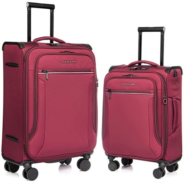 VERAGE Luggage Sets Toledo with LED Flashlight (Burgundy, 2-Piece Set (20/24))