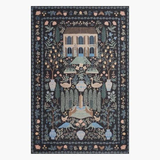 Camont Black Power-Loomed Rug - 5' x 7'6"