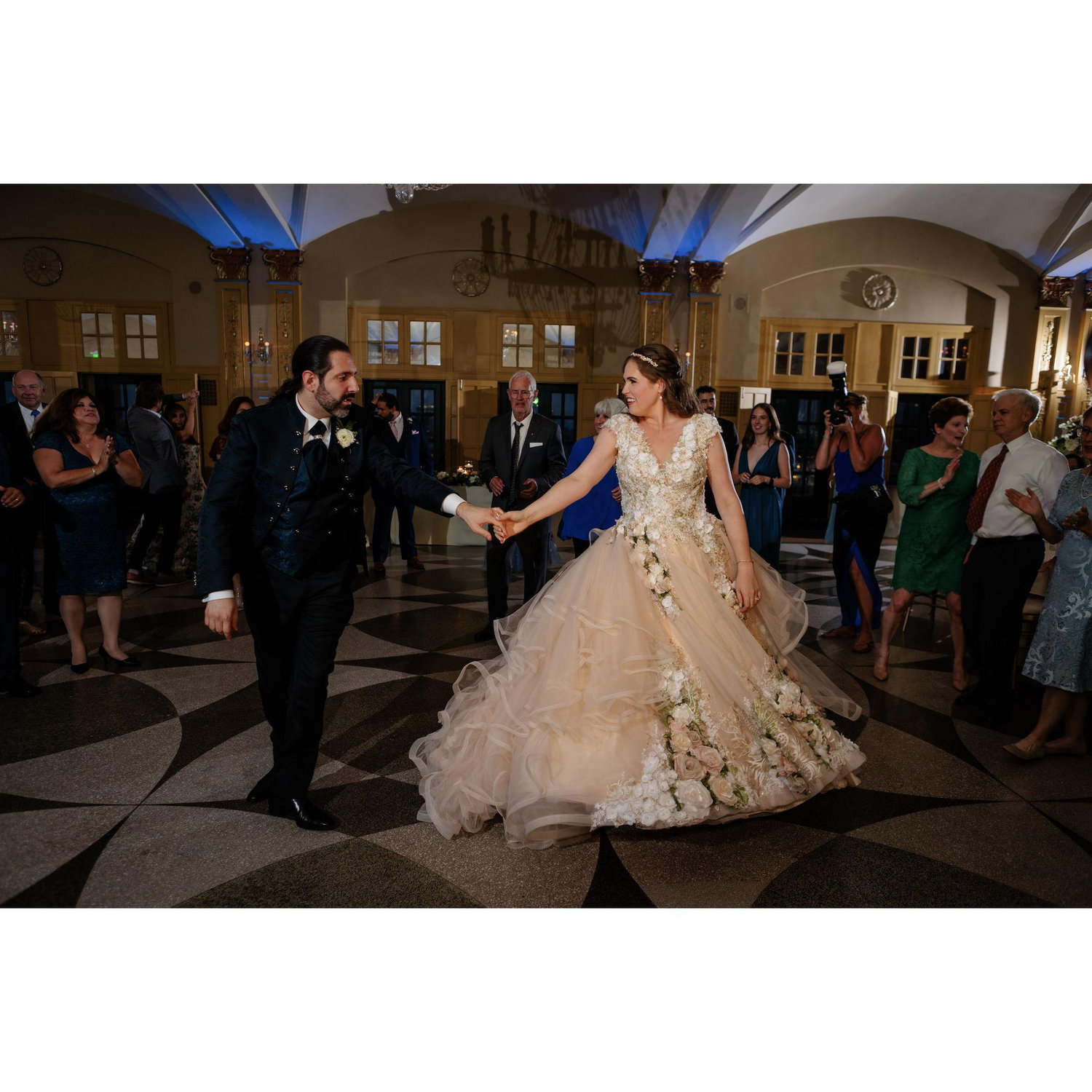 On the dance floor