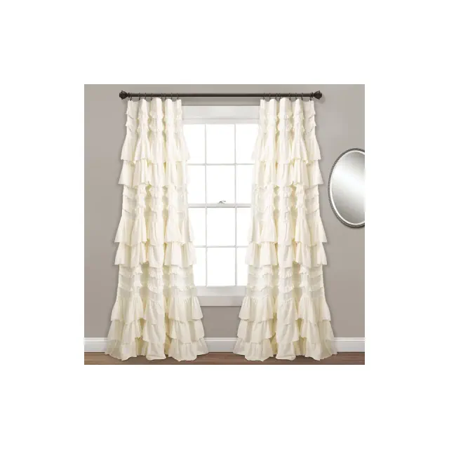 Lush Décor Kemmy Window Curtain Panel Ivory 52X84