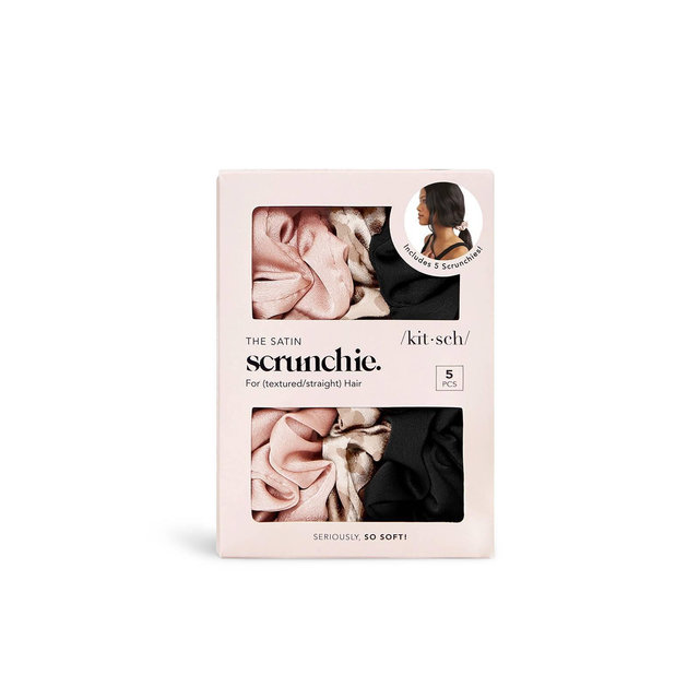 Kitsch Assorted Satin Sleep Hair Scrunchies - 5ct