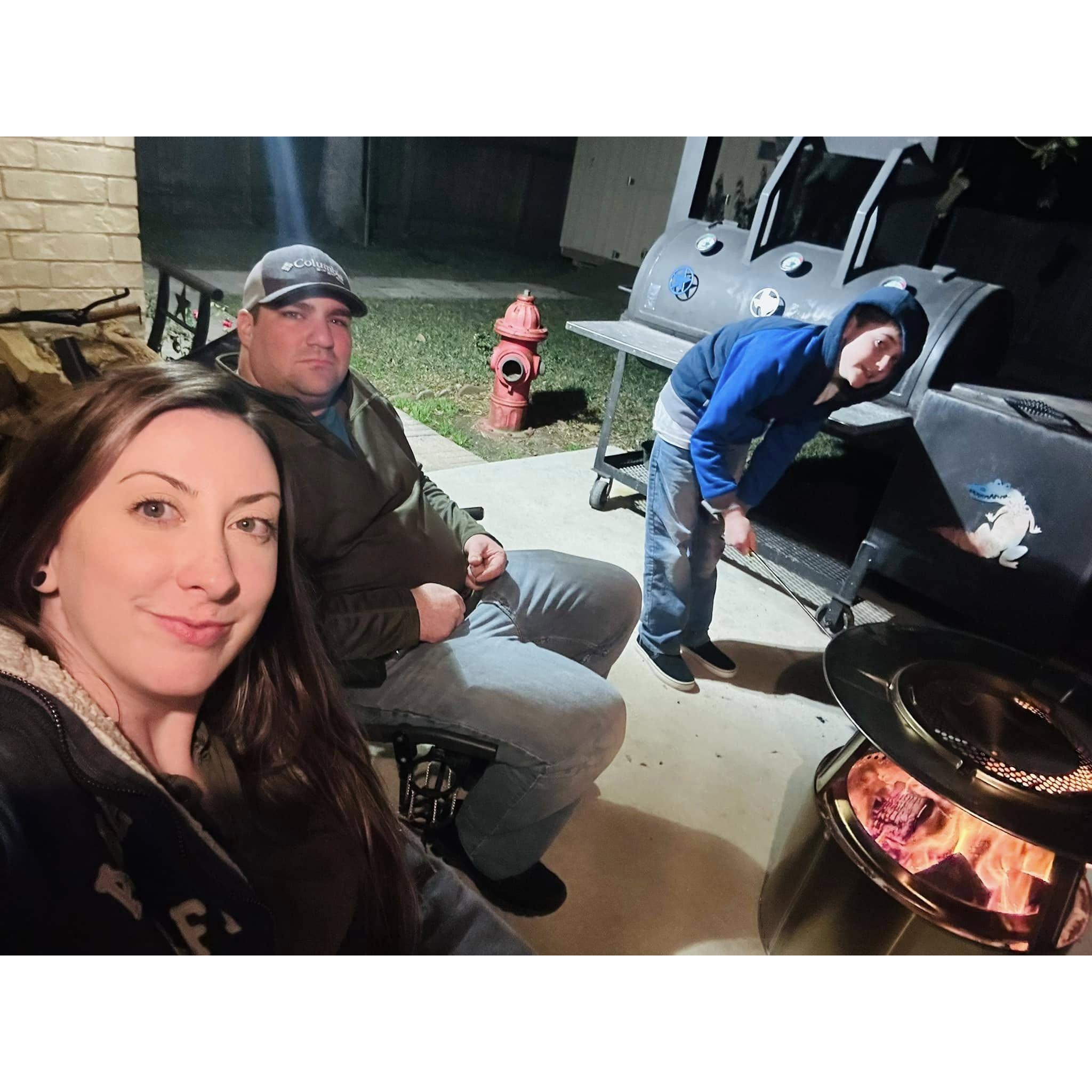 Family time around the fire pit!