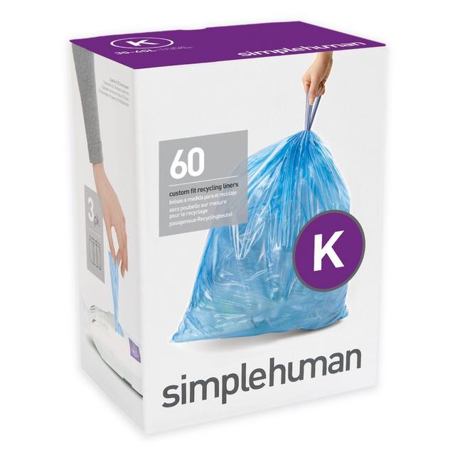 simplehuman® Code K 60-Pack 35-45-Liter Custom-Fit Recycling Liners in Blue