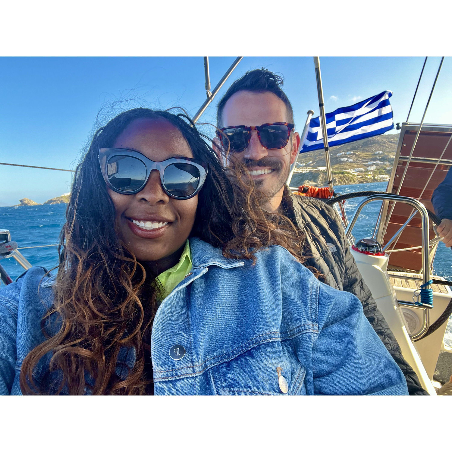 Our day on a boat in Mykonos!