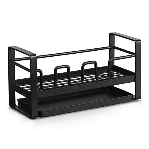 Sponge Holder Kitchen Sink Caddy Cleaning Brush Organizer Rack, Black