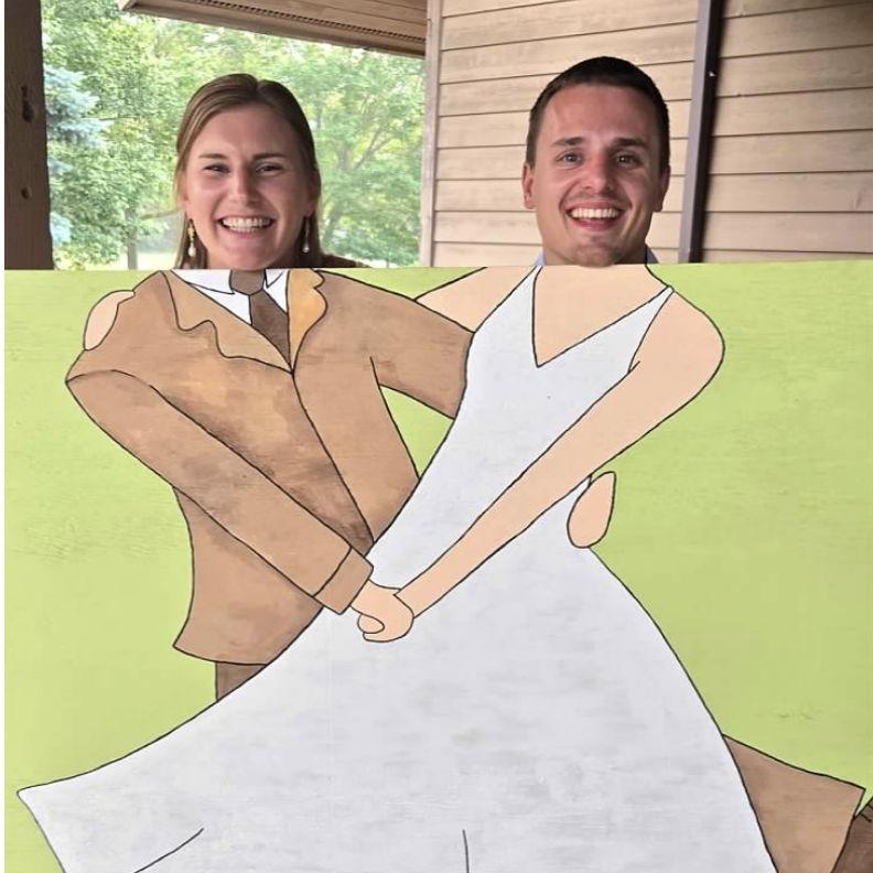 Enjoying a friend's wedding. Counting down the days until ours!