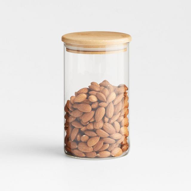 Medium Round Glass Storage Container with Bamboo Lid