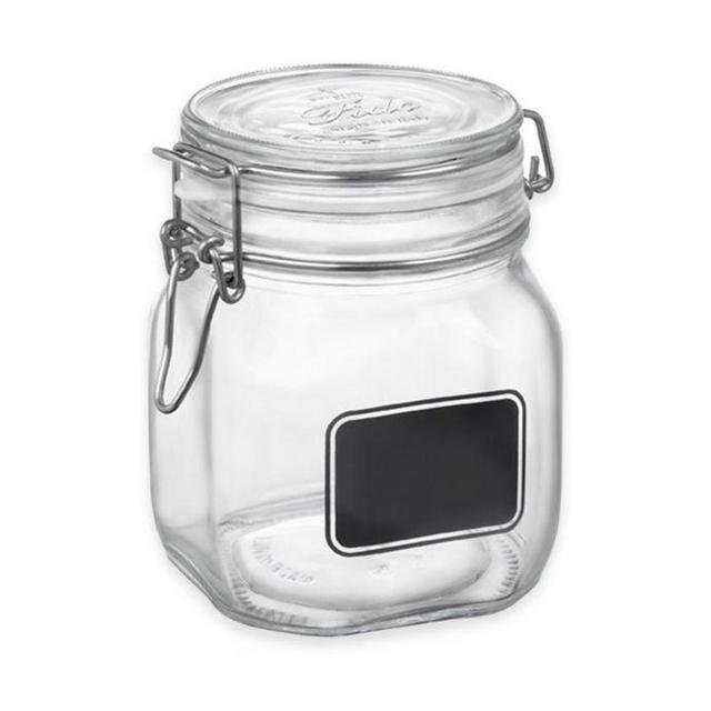 Bormioli Rocco Fido Square Chalk 25.25 oz. Label Jar
