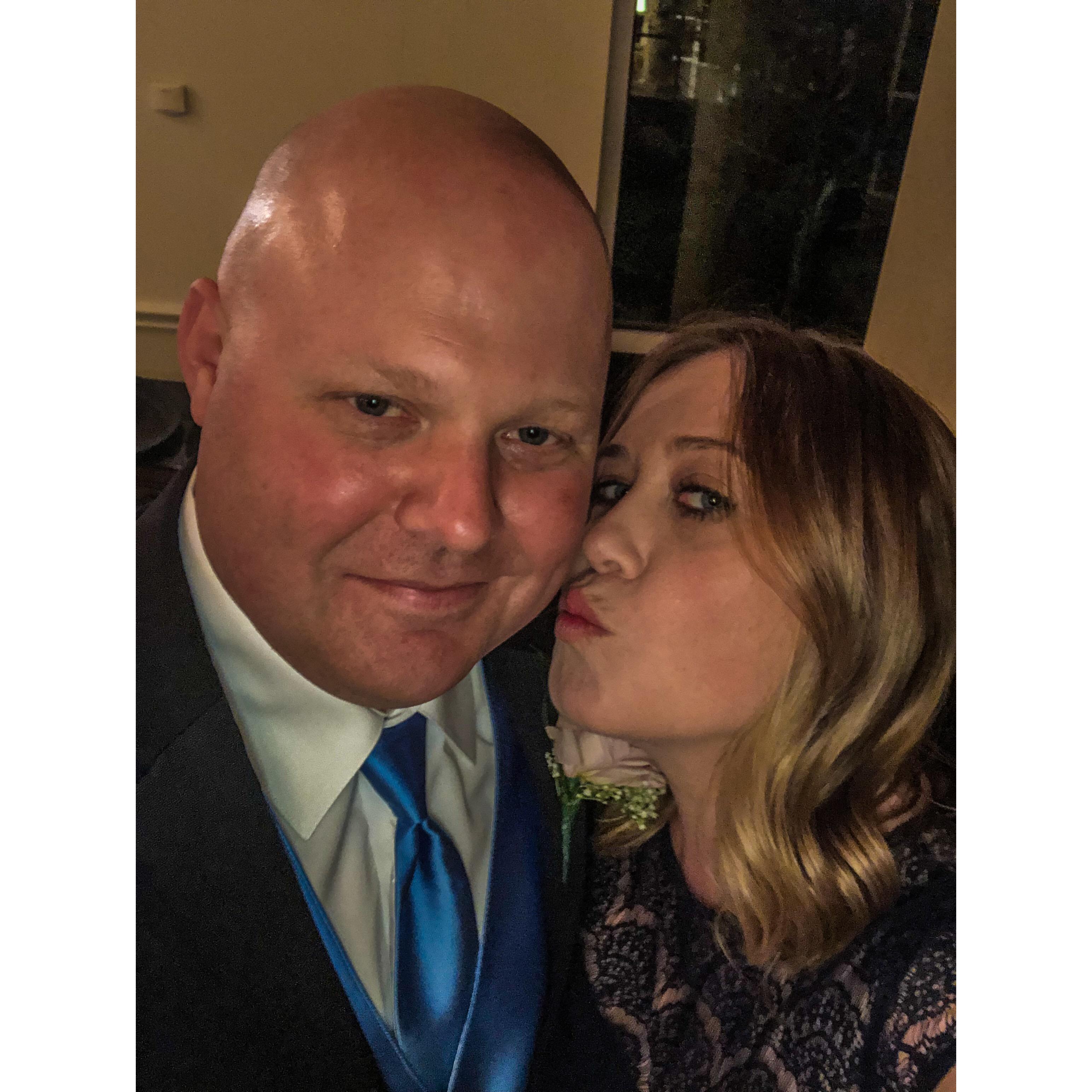 At Natalie's wedding in Denton. April 2019
Funny enough, we both made this picture the pic in our phone for the other person without knowing it! We both love this one.