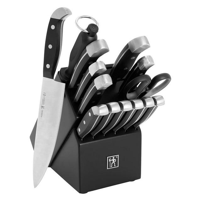 Henckels Statement 15-pc Kitchen Knife Set with Block, Chef Knife, Steak Knife set, Kitchen Knife Sharpener, Black, Stainless Steel