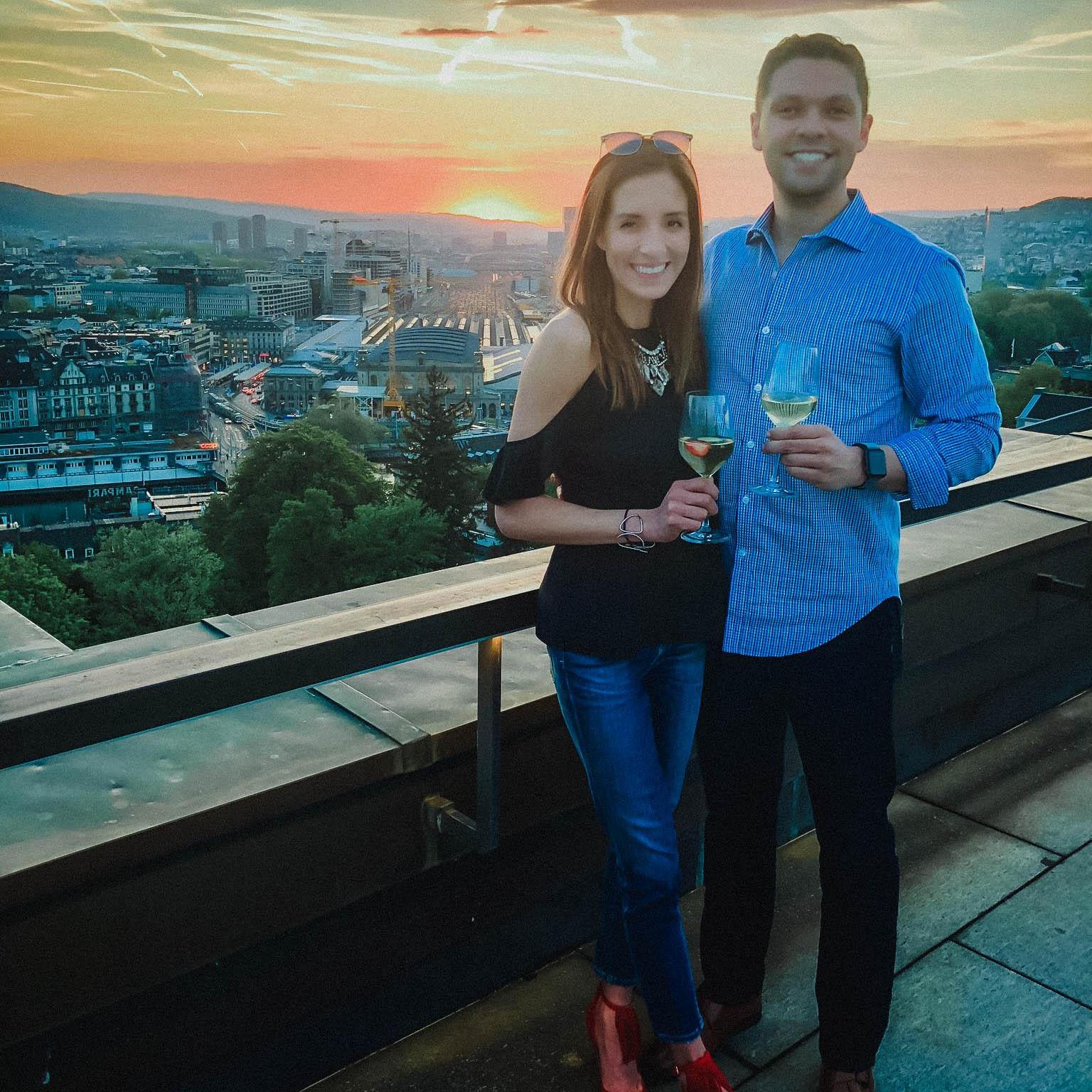 Admiring rooftop views in Zurich 🇨🇭