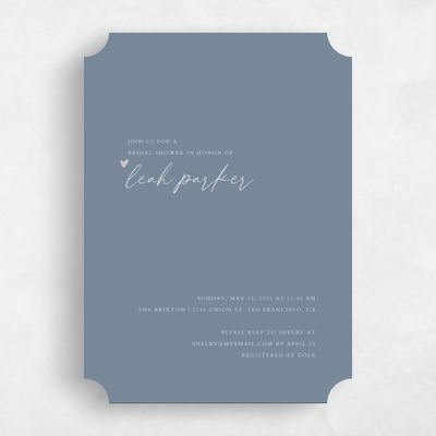 Blue Ticket Wedding Wedding Shower Invitation - Marley Classic