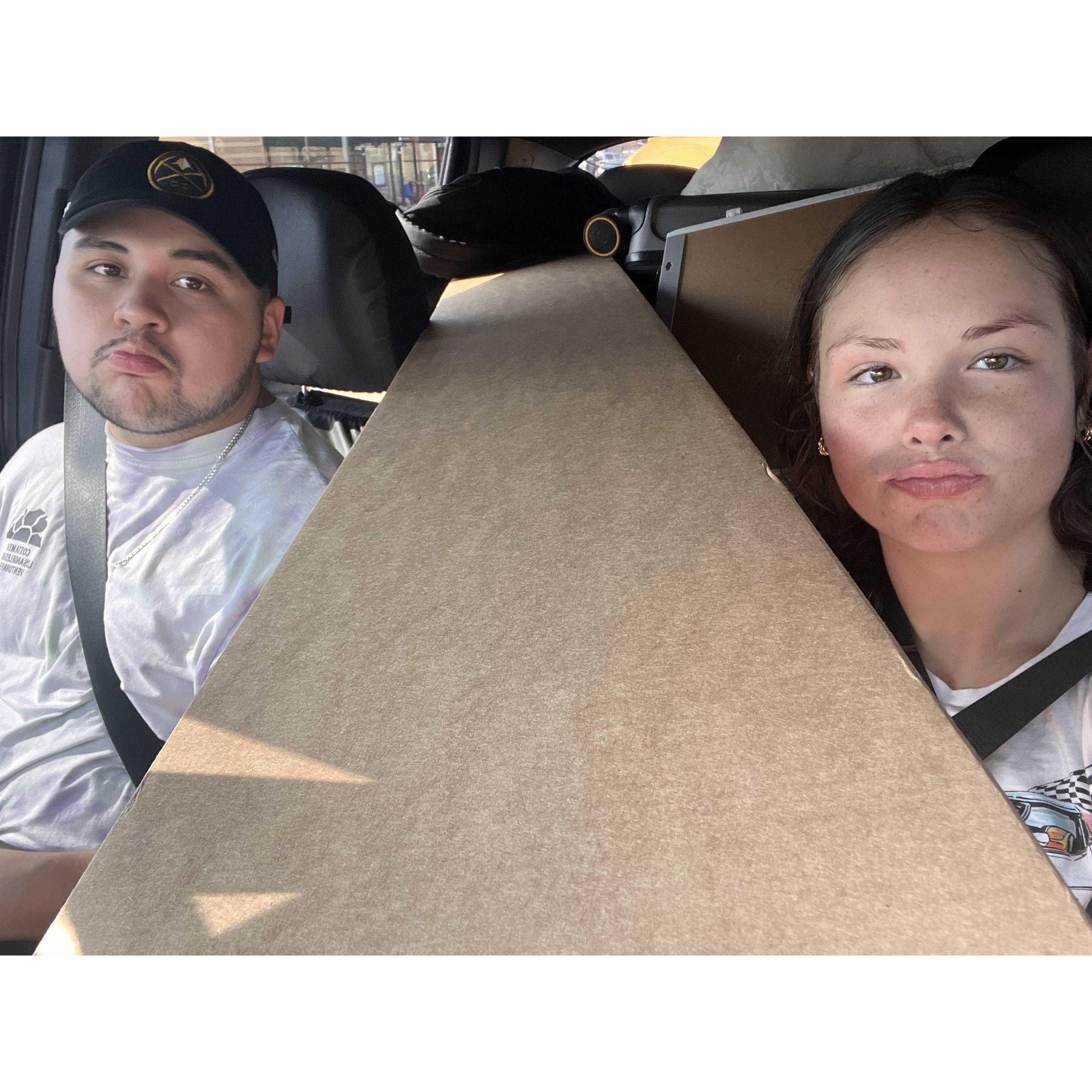 Moving David into a new apartment in August 2023... all we remember is praying that we survived this car ride!