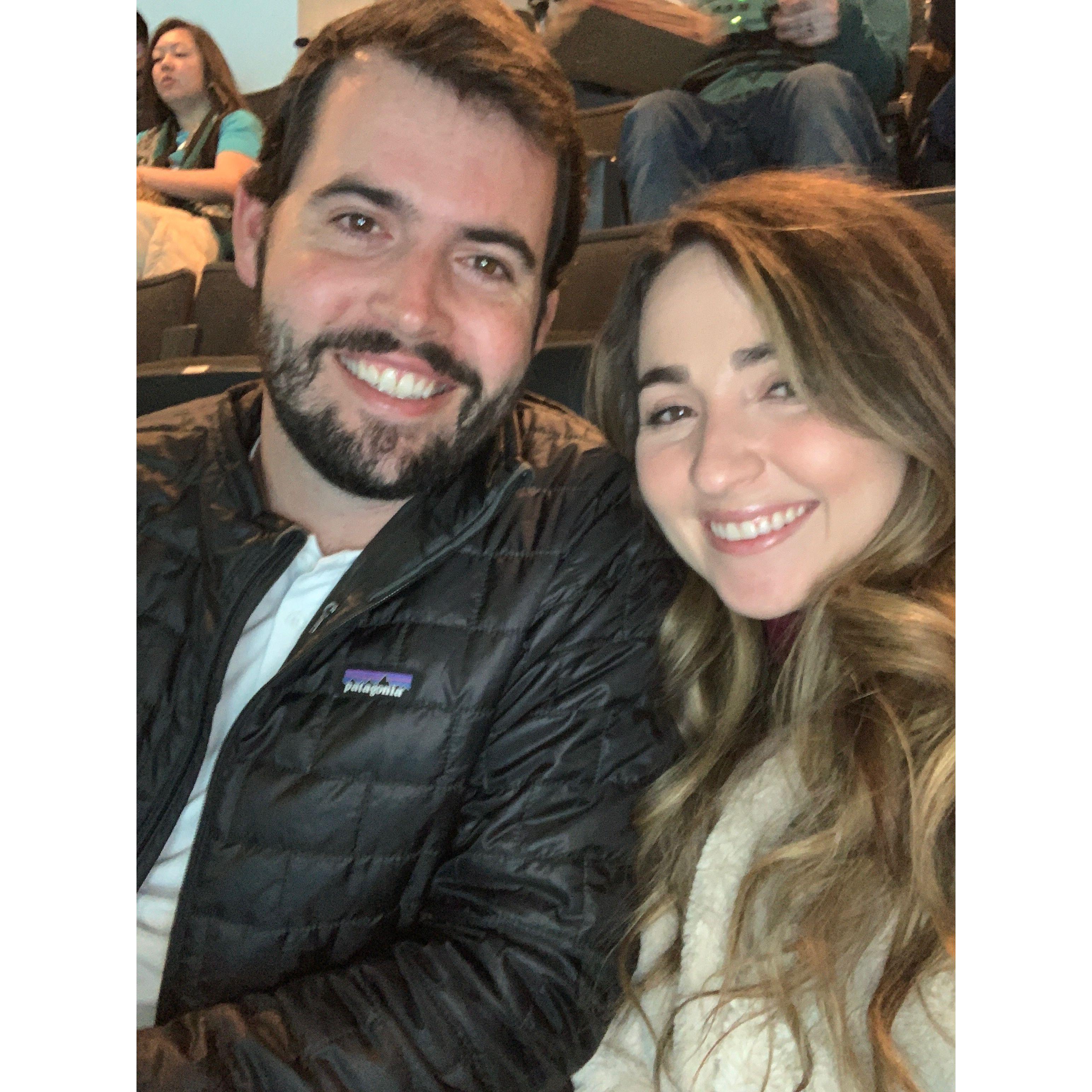 December 11, 2021 - After a brief breakup where we maintained a close friendship, we started dating again. This was taken at a Boston Bruins v. San Jose Sharks hockey game!