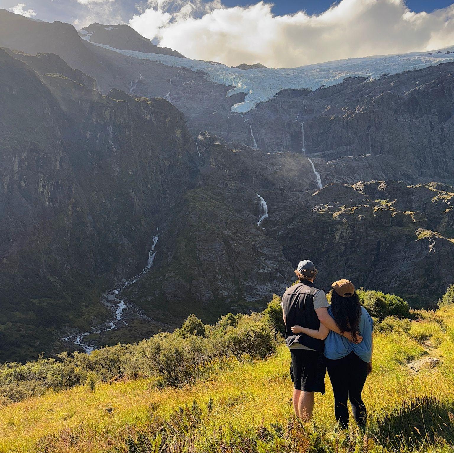 Hiking around Mount Aspiring National Park in New Zealand.