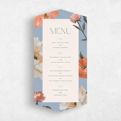 Blue Diamond Wedding Menu - Ashling