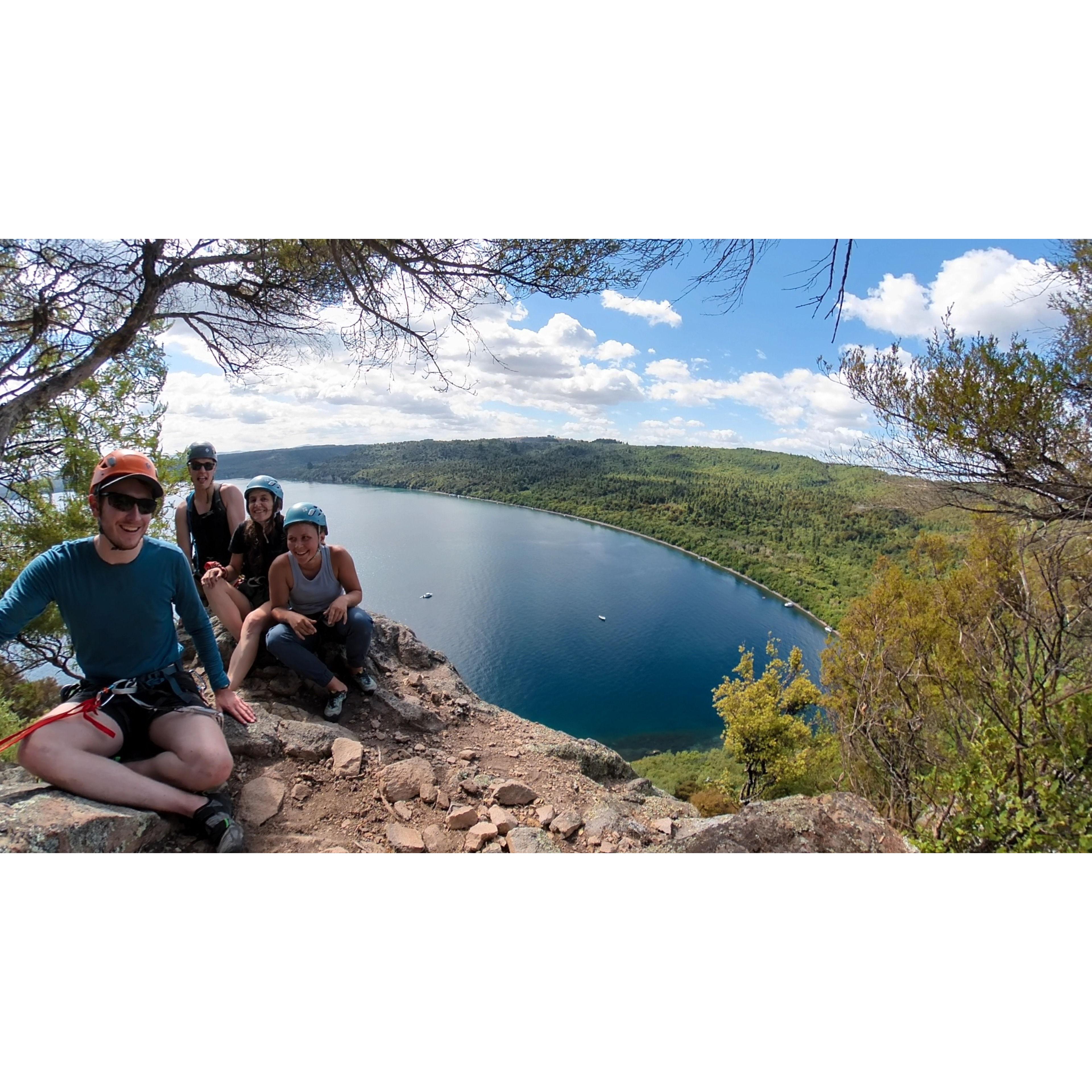 Kawakawa Bay after a day of climbing, including our first time doing multi-pitch!