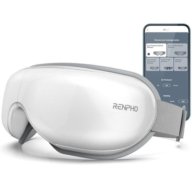 RENPHO Eyeris Smart - Eye Massager with App Control, Heated Eye Mask for Migraine, Customizable Massage Setting with DIY Mode, Eye Care for Eye Strain, Dark Circle, Eye Bags, Mens/Boyfriend Gifts