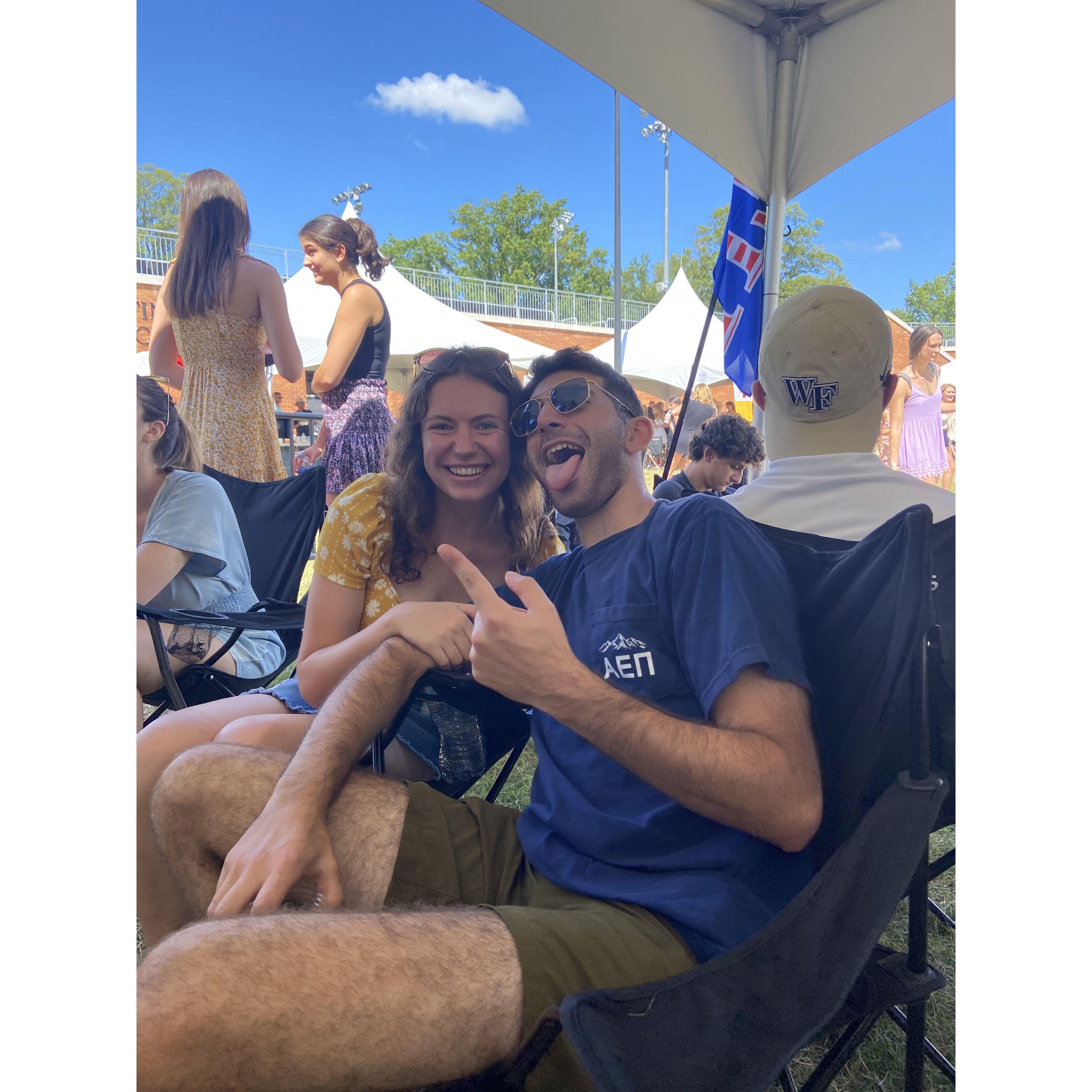 Having some fun at a Wake Forest tailgate