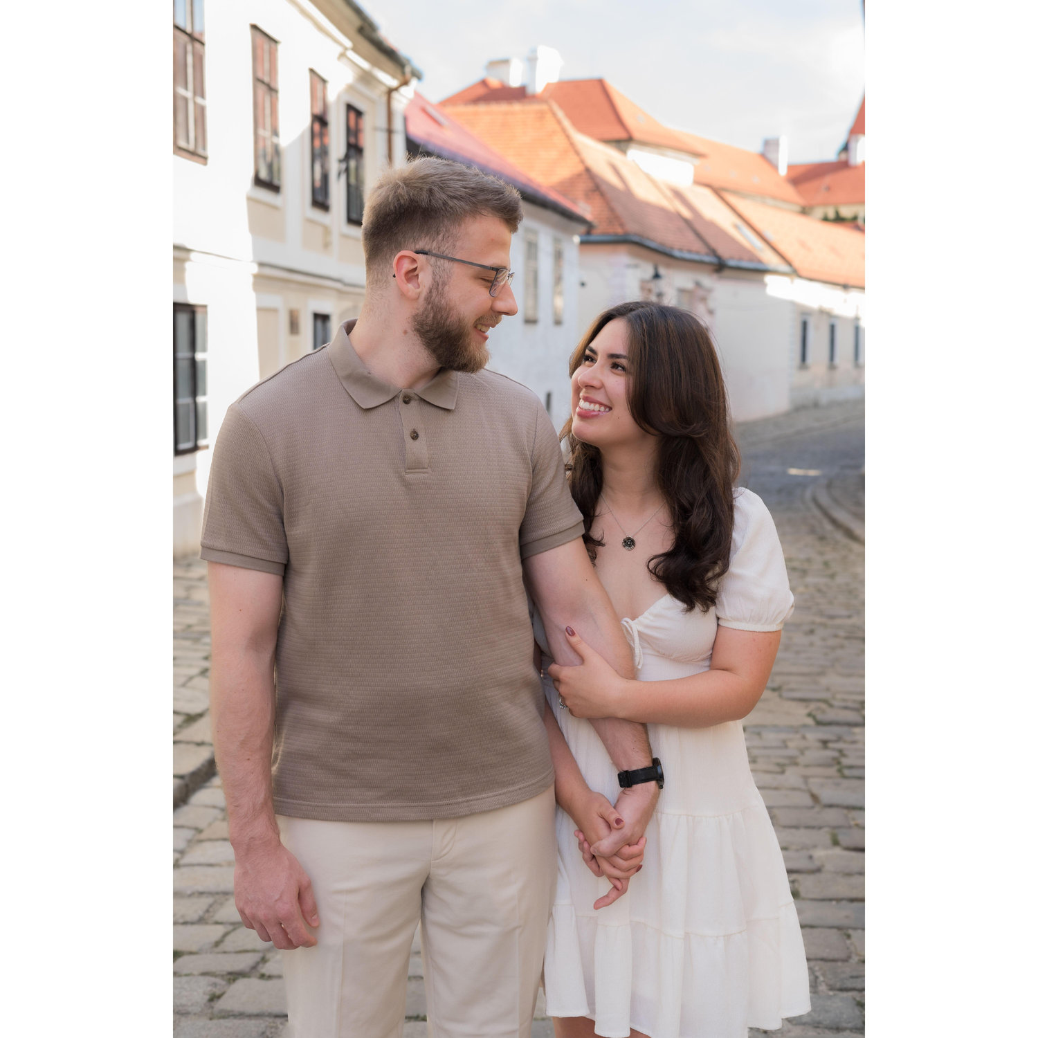 One of our favorite photos from our engagement photoshoot in Bratislava, Slovakia!