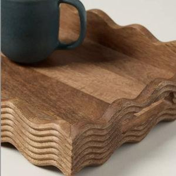 Esther Wooden Scalloped Tray