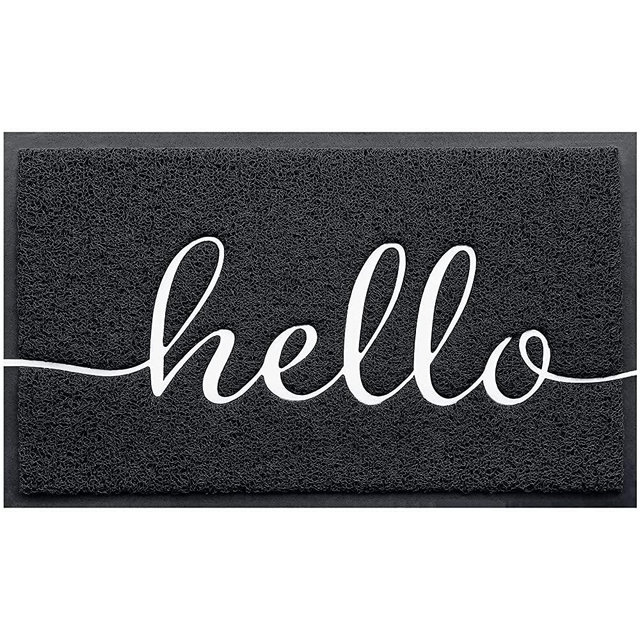 BeneathYourFeet Door Mat (36"x24",Black), Durable Welcome Mat Low Profile Floor Mat Front Doormat Indoor Outdoor Door Rug Non Slip Rugs for Entryway, Patio, High Traffic Areas