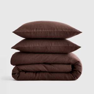 European Linen Duvet Cover Set in Espresso