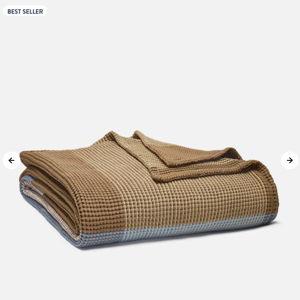 Dreamweave Waffle Bed Blanket in Dune Plaid