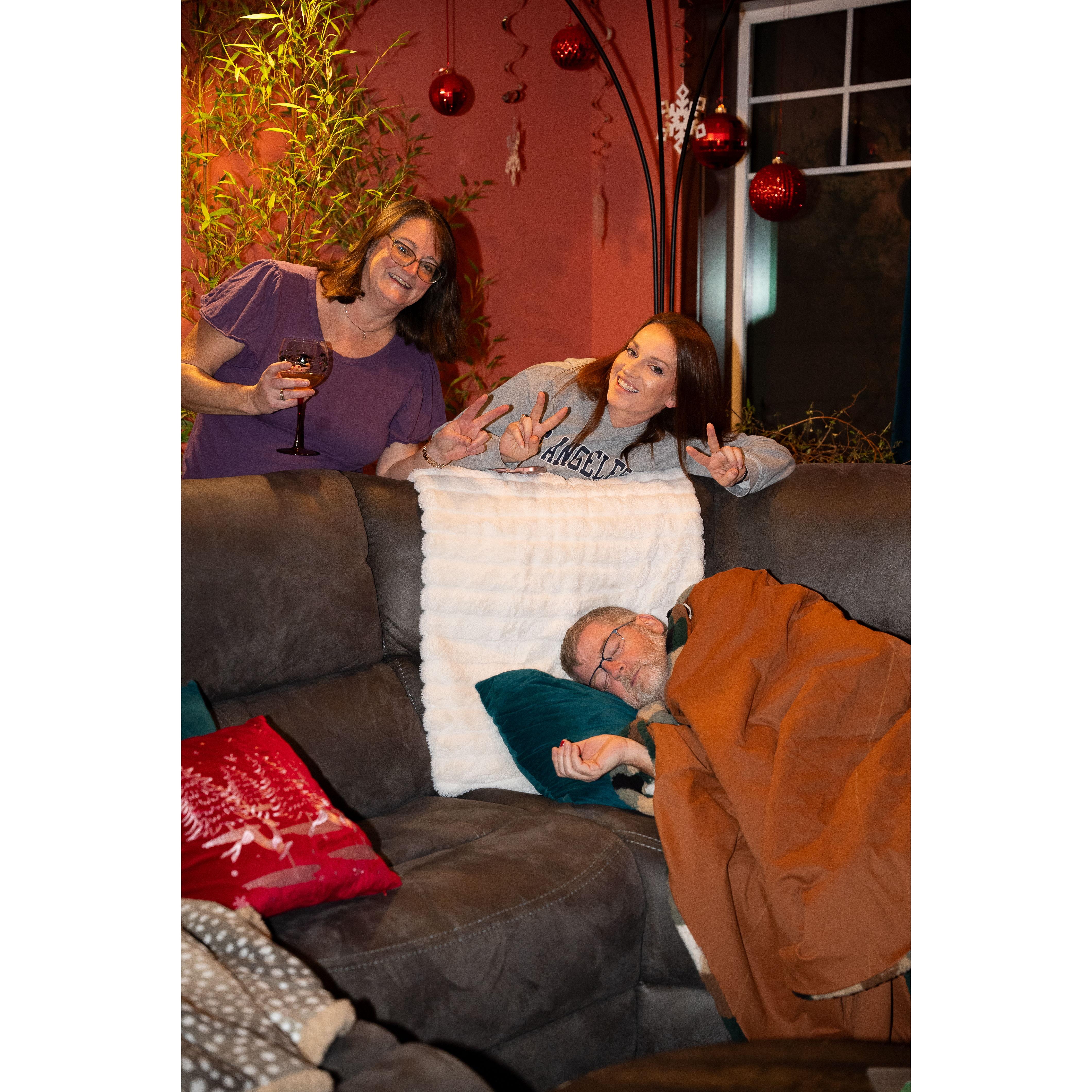 Oh good, we have a picture of Michael asleep at both of his kids' weddings receptions now