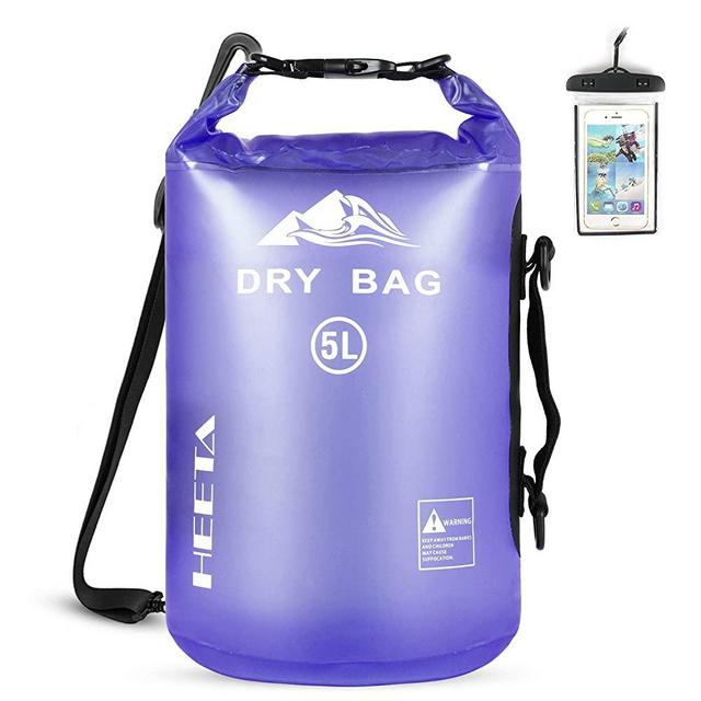 HEETA Waterproof Dry Bag for Women Men, 5L/ 10L/ 20L/ 30L/ 40L Roll Top Lightweight Dry Storage Bag Backpack with Phone Case for Travel, Swimming, Boating, Kayaking, Camping and Beach