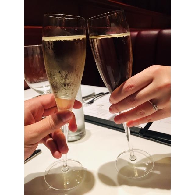 Celebration dinner after the proposal on 8/1/2019.