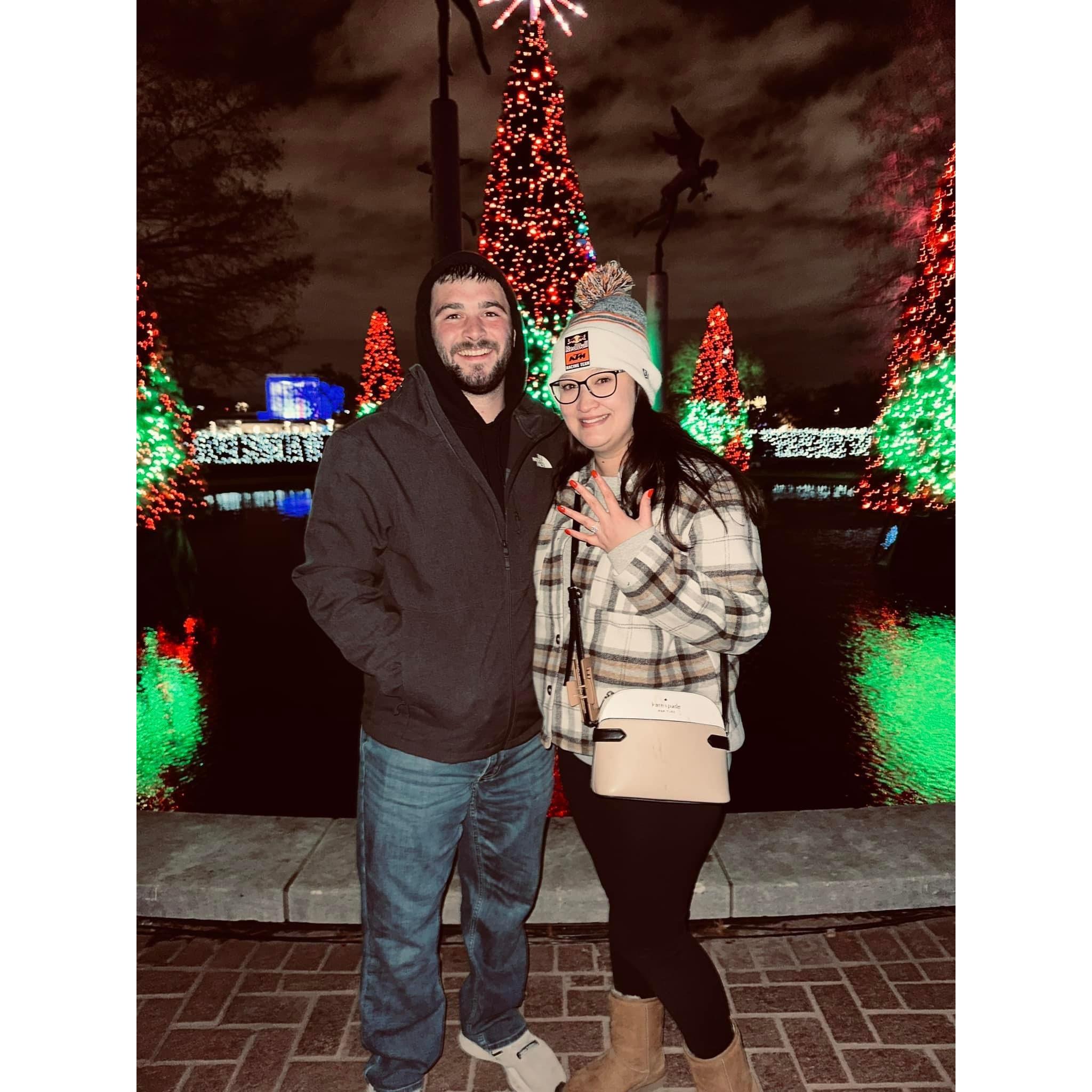The night we got engaged at Missouri Botanical Garden!