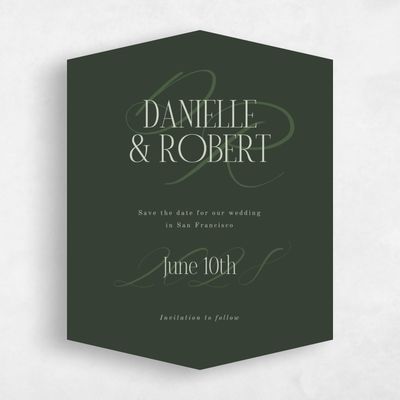 Green Diamond Wedding Save the Date - Palenque Portrait