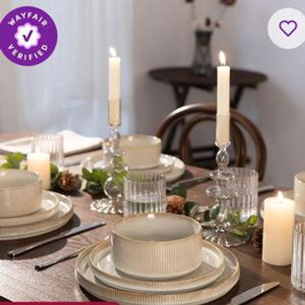 Joss & Main Azal Stoneware Dinnerware Sets, 12 Piece Dish Set
