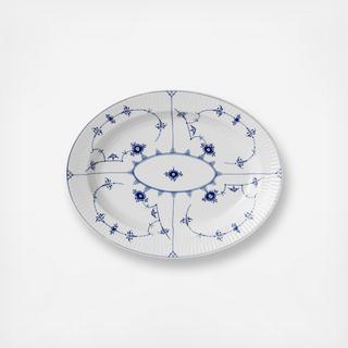 Blue Fluted Plain Oval Platter