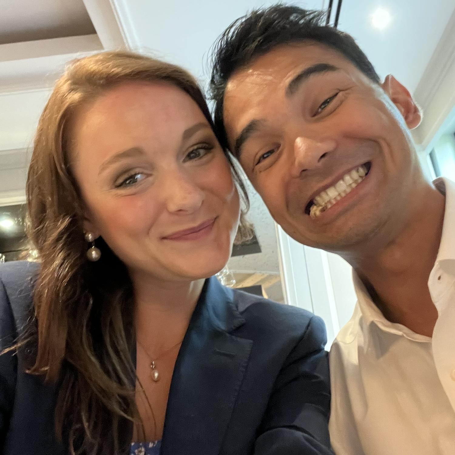 At Erik and Carey's wedding- our 1st wedding together