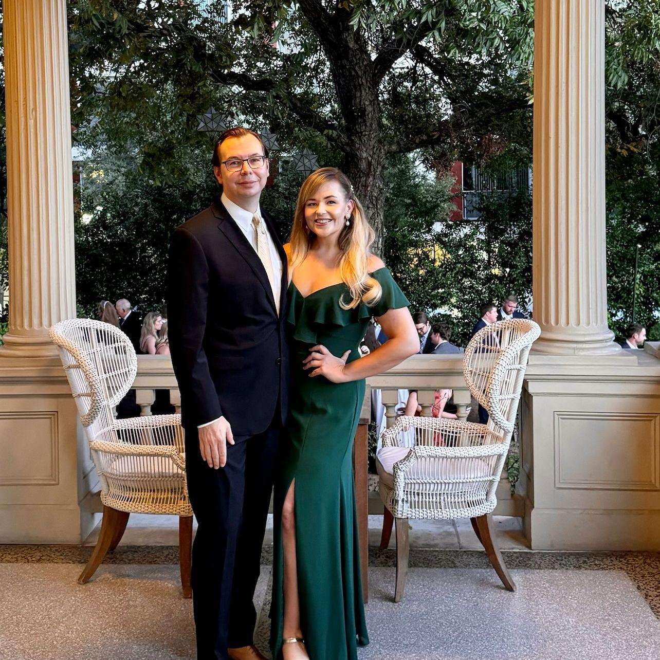 At our friends' wedding