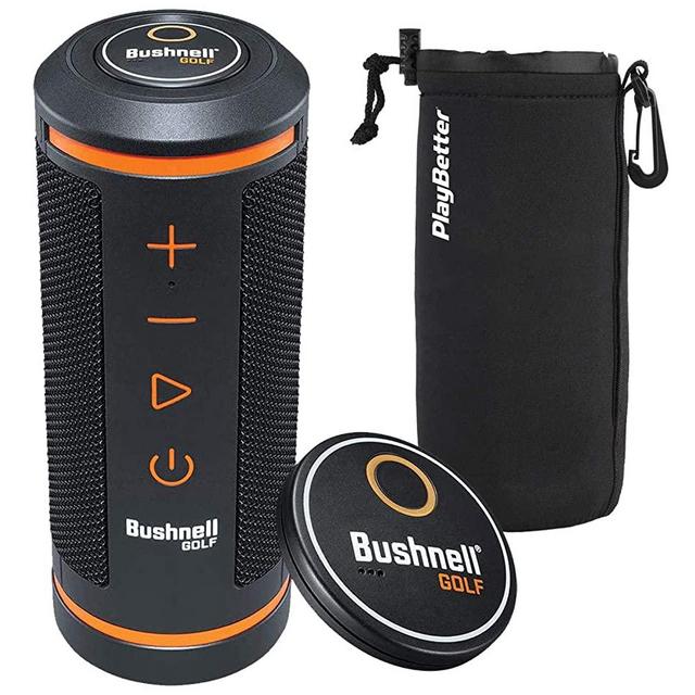 Bushnell Wingman Golf GPS Speaker with PlayBetter Protective Neoprene Pouch | Music & Audible GPS Distances | Score Tracking, 3D Flyovers & 36,000+ Courses | with PlayBetter Protective Sleeve | 361910