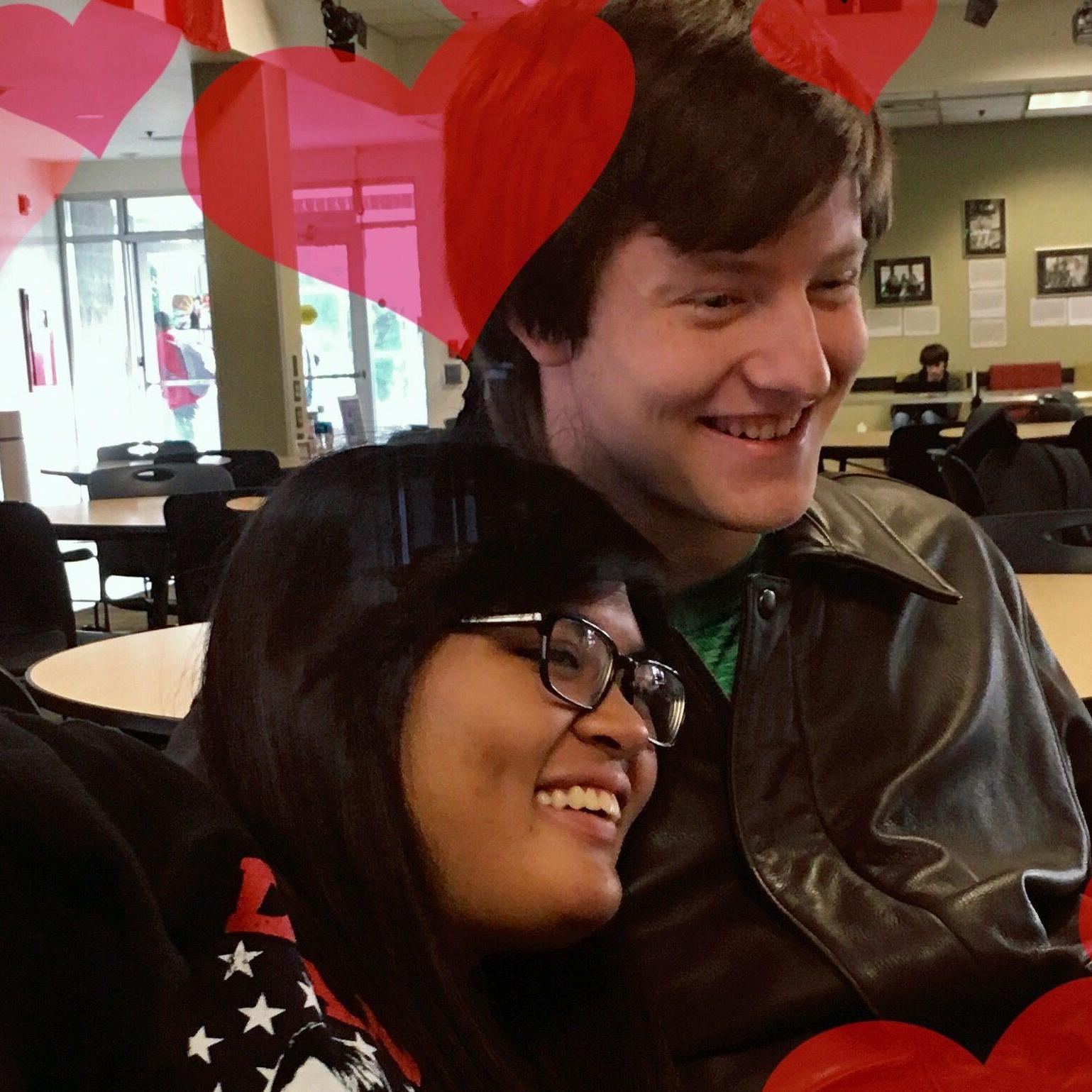 The earliest photo of us as a couple. Alyssa's friend took it without our knowledge.