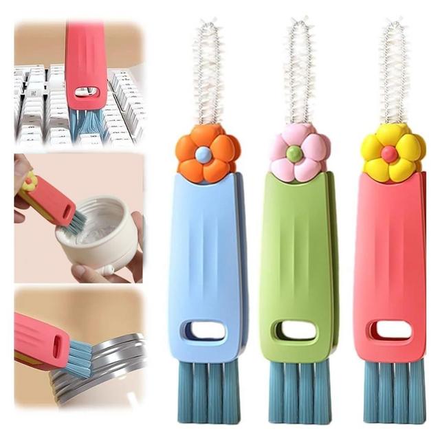 3 in 1 Cup Lid Cleaning Brush,lid brush cleaner,2024 New Crevice Cleaning Brush for Bottle Gap Tight Spaces Cup, 3 in 1 Multifunctional Cleaning Brush Portable Cup Lid Cleaner with Brush，kitchen clean