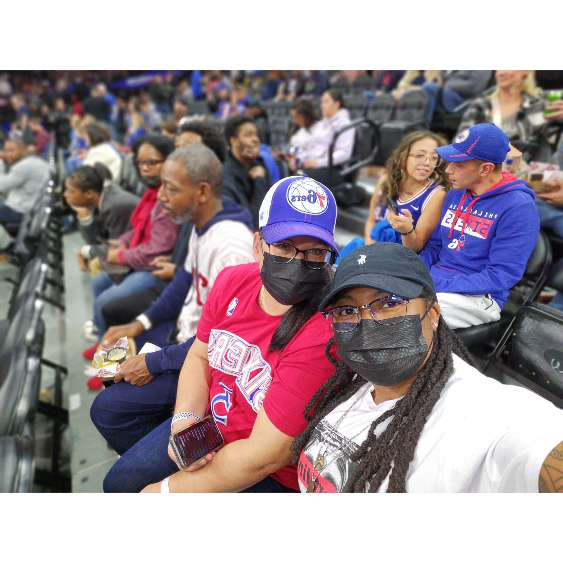 Courtside for 76ers vs. Hornets