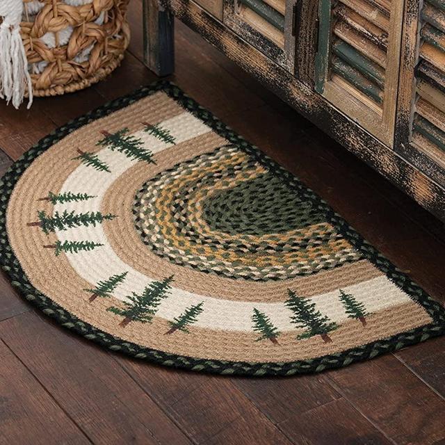 Forest Pines Half-Round Braided Rug