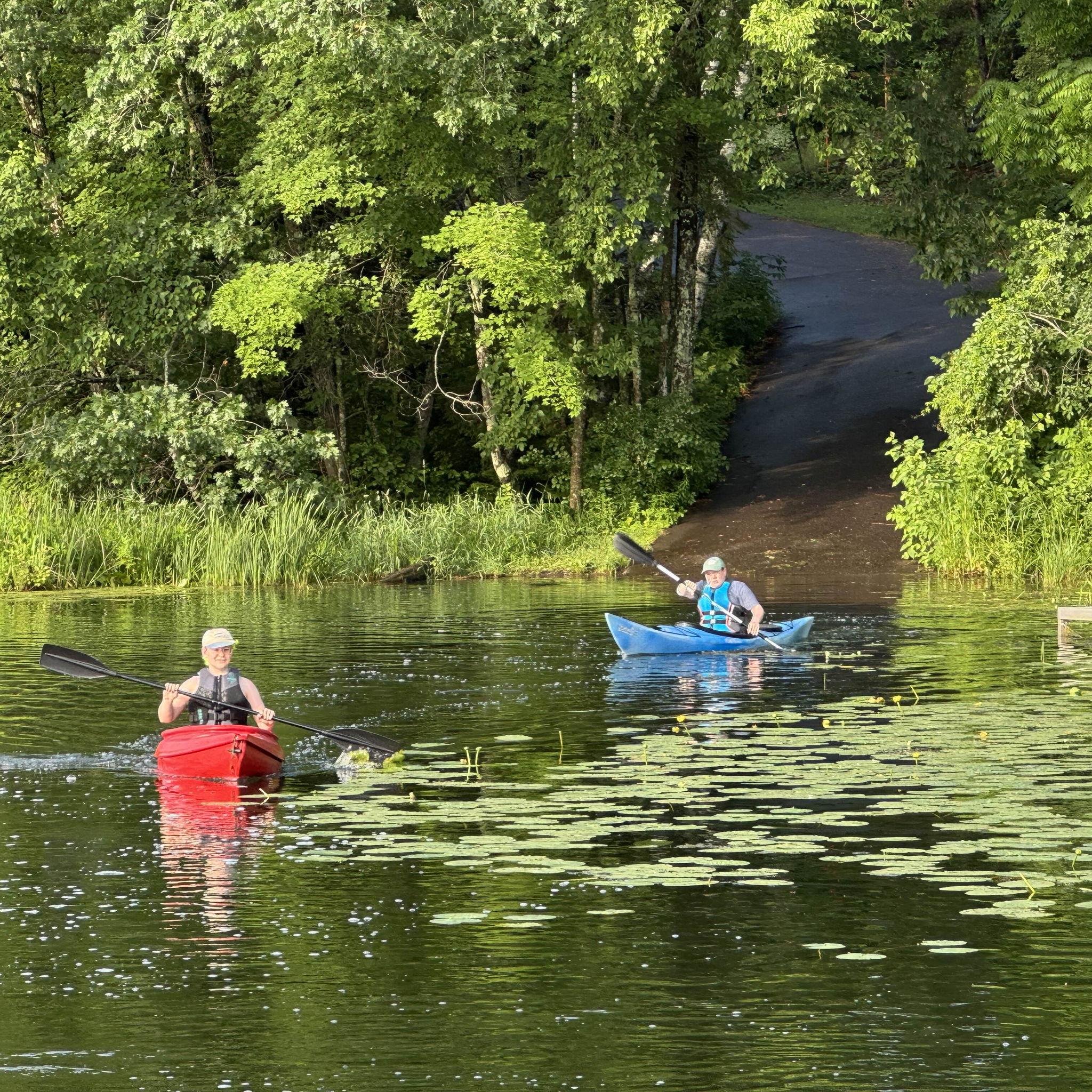 Kayaking together is always more fun than paddling alone.