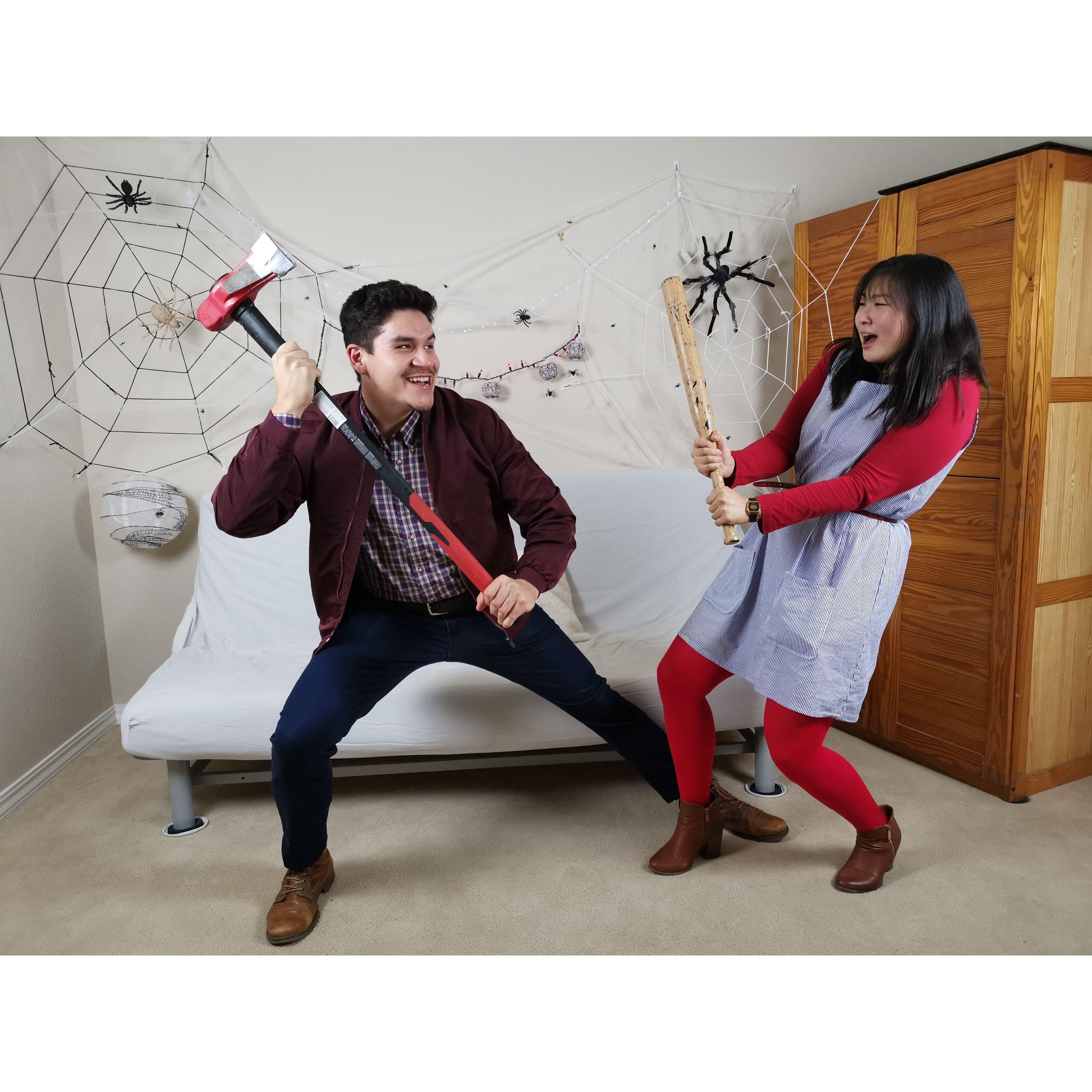 Halloween 2020 as Jack and Wendy Torrance