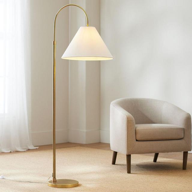 Sinclair Metal Arc Floor Lamp, Tumbled Brass